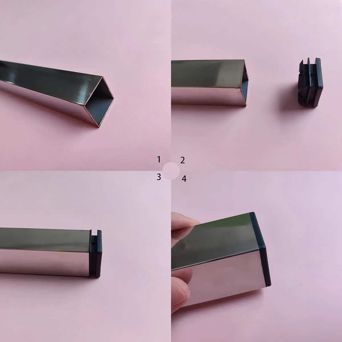 1~100Pcs Square Plastic End Caps Black Tube Pipe Plug Bung Stopper Assorted Sizes 10x10mm-120x120mm for Chair Legs Furniture DIY