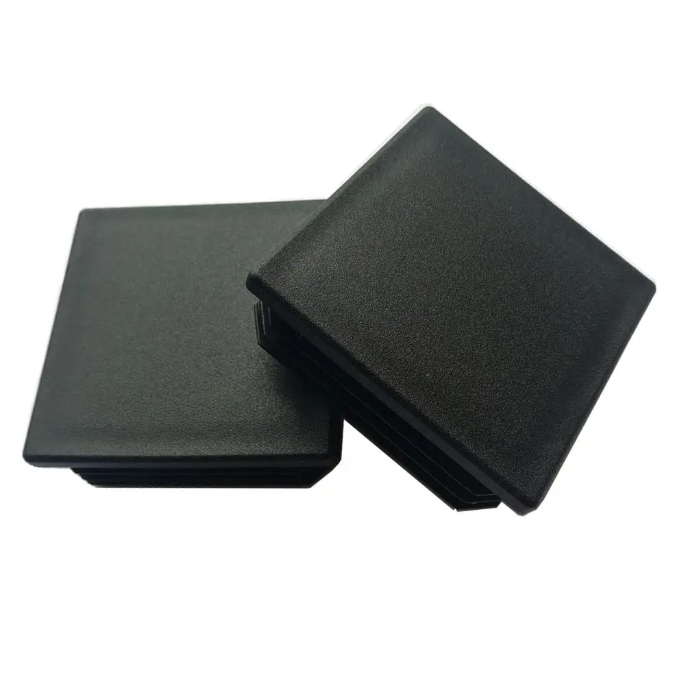 1~100Pcs Square Plastic End Caps Black Tube Pipe Plug Bung Stopper Assorted Sizes 10x10mm-120x120mm for Chair Legs Furniture DIY