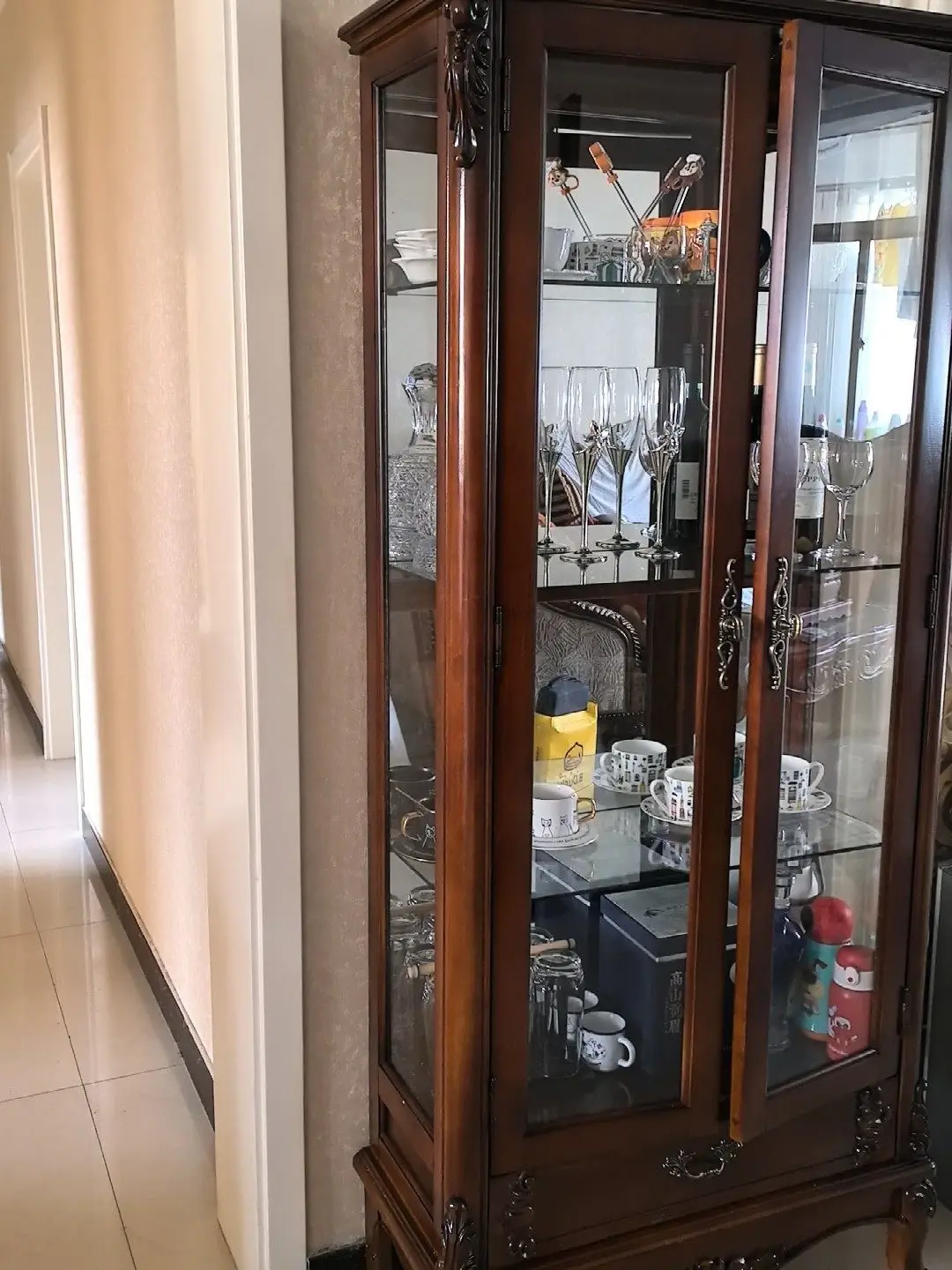 Nordic Wood Living Room Cabinets Organizer Display Storage Corner Cabinets Accent Craft Jewelry Hallway Vitrina Home Furniture