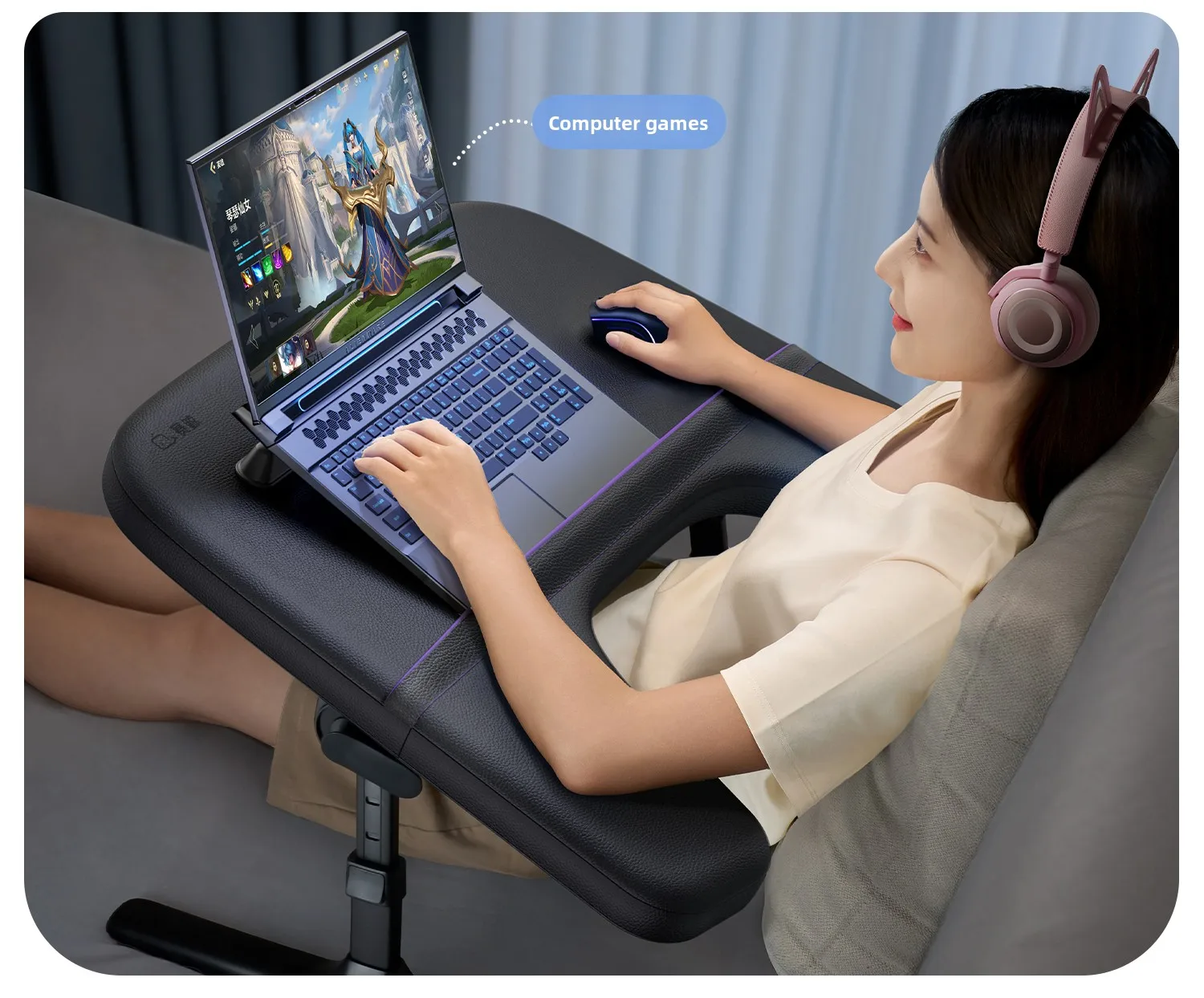 Foldable Laptop Desk Adjustable Bed Table for Study Office Gaming Sofa Dorm Student