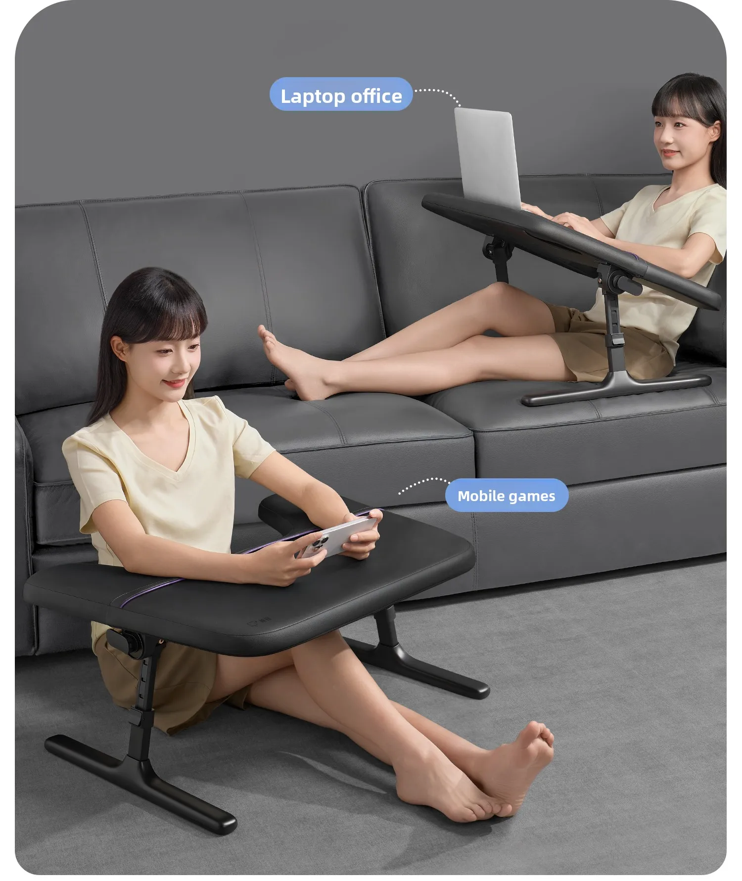 Foldable Laptop Desk Adjustable Bed Table for Study Office Gaming Sofa Dorm Student
