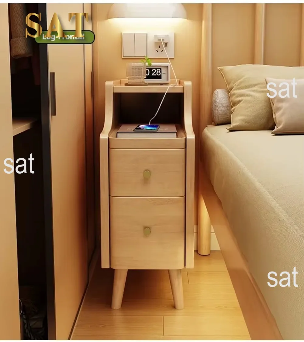 Nordic Simple Low Modern Bedside Table, Luxury Narrow Home Furniture Living Room, Bedroom Bedside Table