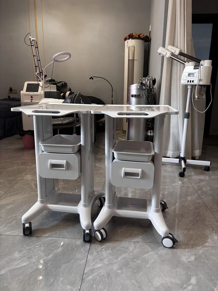 Beauty Salon Rolling Cart Mobile Skincare Instrument Trolley Multi-Tier Tool Organizer Drawer Heavy-Duty Cosmetic Storage Rack