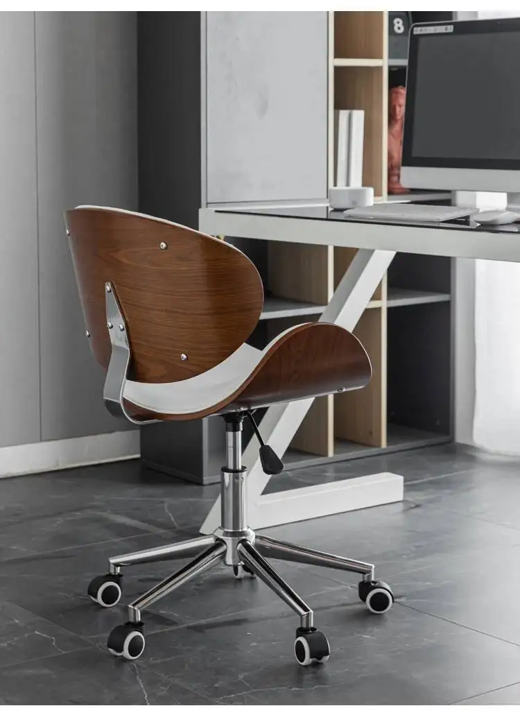 Chair Wood Craft Backrest Chairs Stainless Computer Steel Lift Chair Office Swivel Chair Study Dormitory Solid Desk Chairs