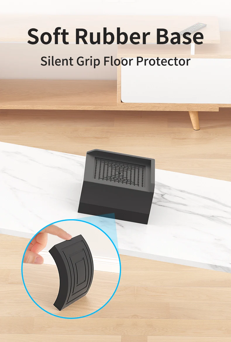 4-Pack Furniture Leg Risers – Shock-Absorbing Pads, Table/Chair/Sofa Support Blocks with Anti-Slip Grooves
