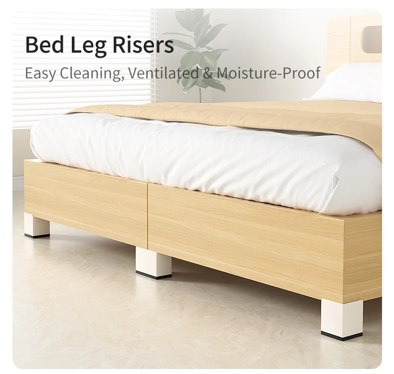 4-Pack Furniture Leg Risers – Shock-Absorbing Pads, Table/Chair/Sofa Support Blocks with Anti-Slip Grooves