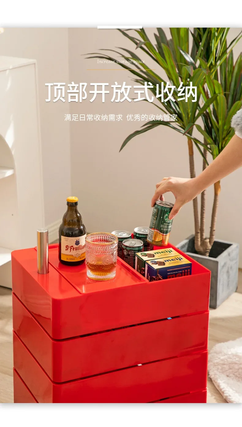 360 Rotating Removable Bedside Table File Cabinet Storage Office Multi-layer Drawer Simple Ins Side Few Storage Cabinet