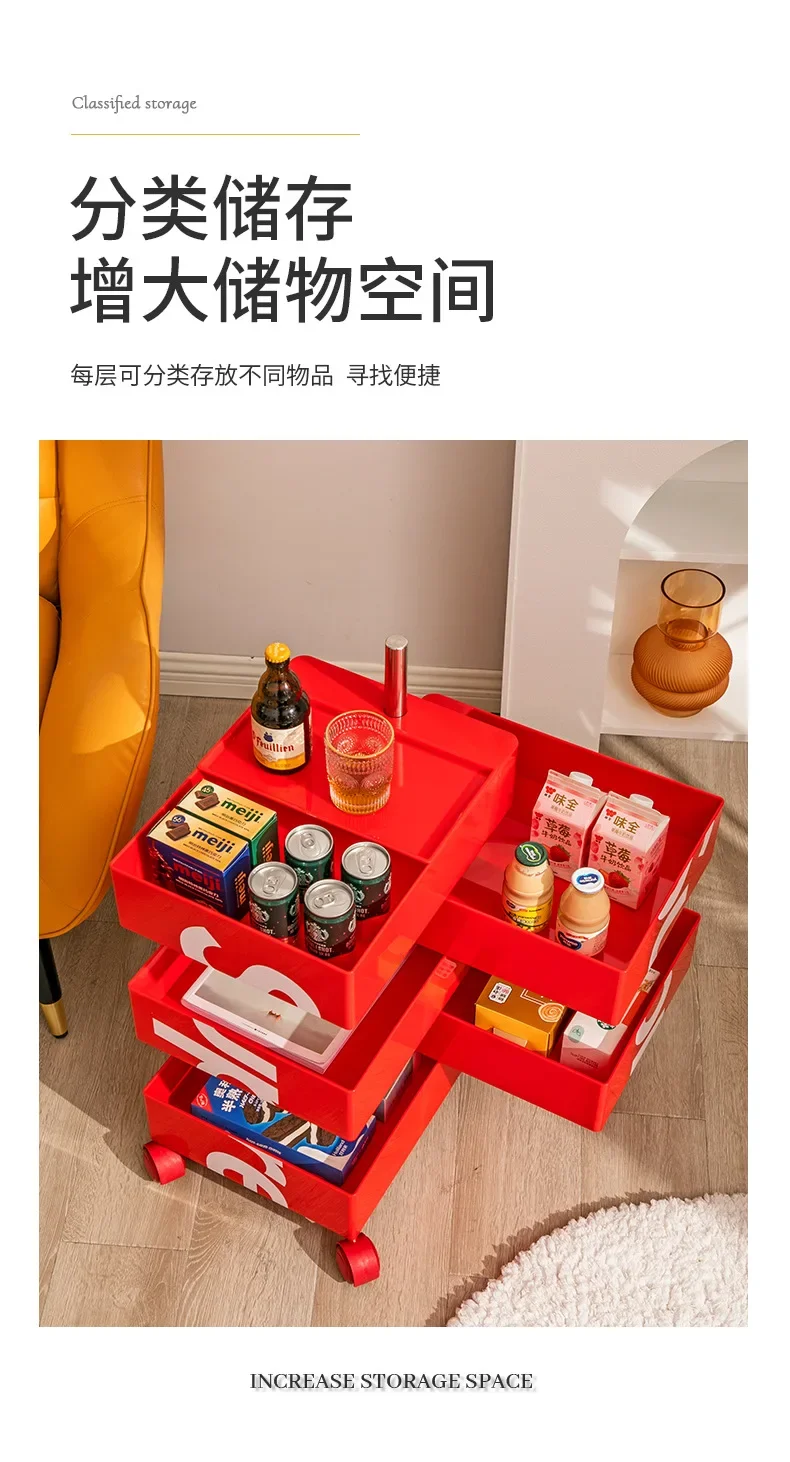 360 Rotating Removable Bedside Table File Cabinet Storage Office Multi-layer Drawer Simple Ins Side Few Storage Cabinet