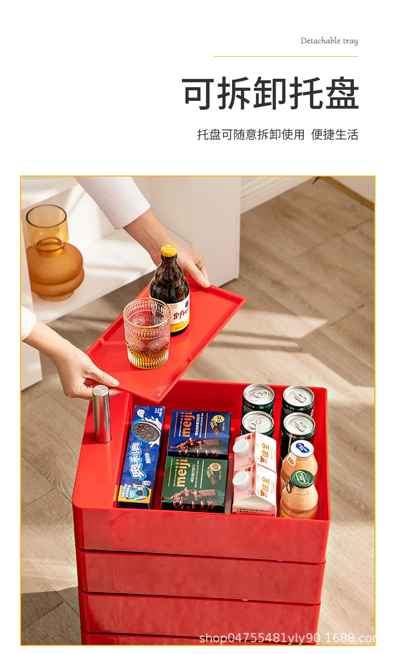 360 Rotating Removable Bedside Table File Cabinet Storage Office Multi-layer Drawer Simple Ins Side Few Storage Cabinet