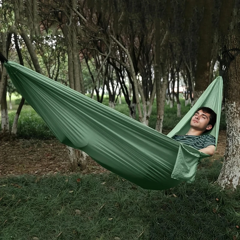 1Set Hammock with Straps and Storage Bag, Lightweight and Durable Textile Material Suitable for Beach Picnics and Hiking Trips