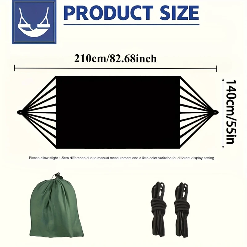 1Set Hammock with Straps and Storage Bag, Lightweight and Durable Textile Material Suitable for Beach Picnics and Hiking Trips