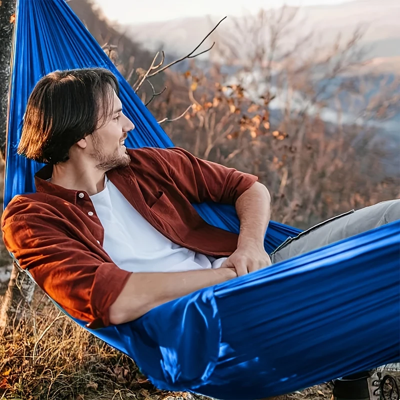 1Set Hammock with Straps and Storage Bag, Lightweight and Durable Textile Material Suitable for Beach Picnics and Hiking Trips