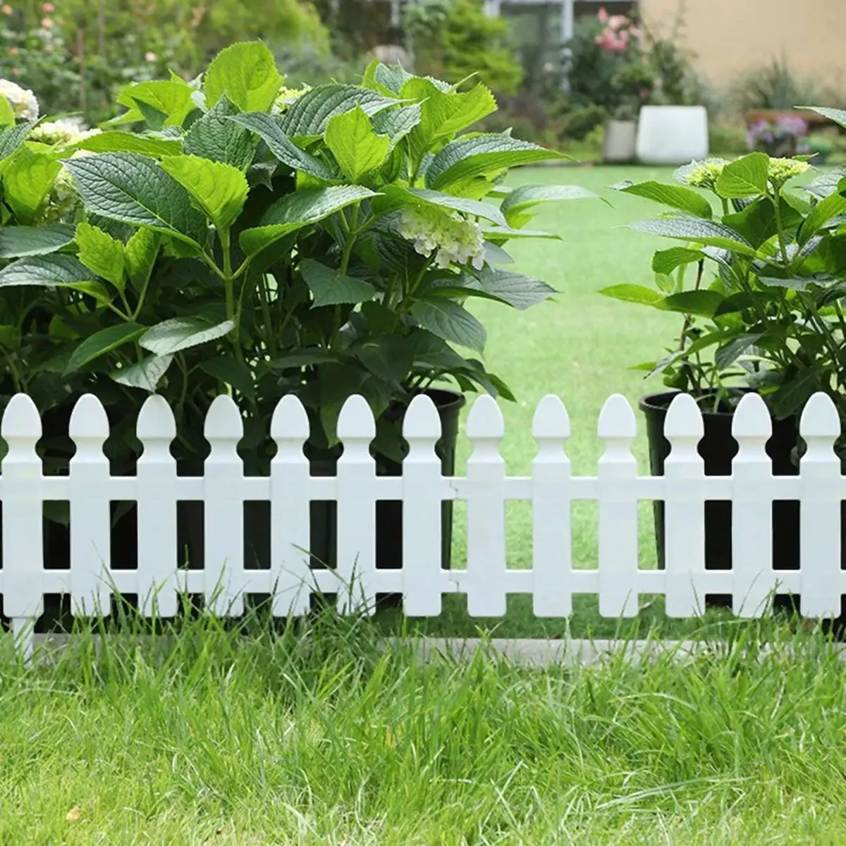 Plastic Picket Garden Fence Path Border, Set of 4