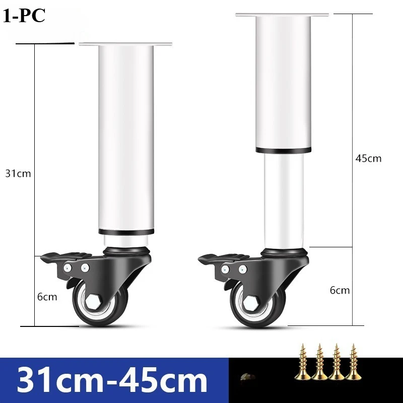 1Pcs 14-16/18-24cm Adjustable Furniture Feet High Quality Universal Caster Wheel for Furniture Swivel Caster Silent Portability