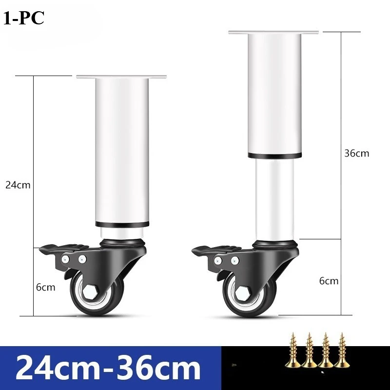 1Pcs 14-16/18-24cm Adjustable Furniture Feet High Quality Universal Caster Wheel for Furniture Swivel Caster Silent Portability