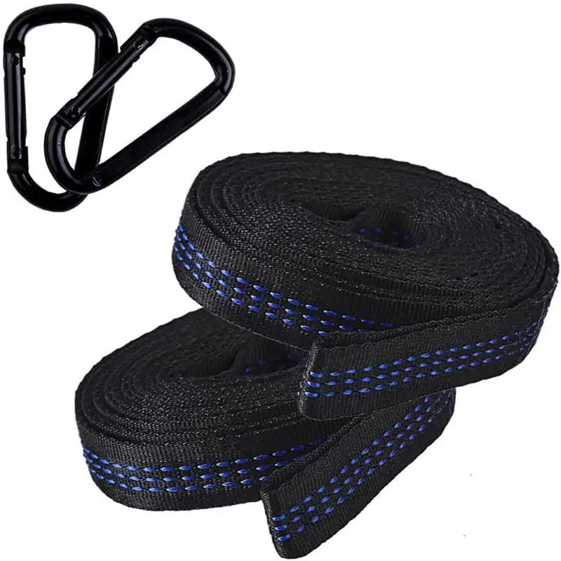 2Pcs High Bearing Capacity Hammock Straps 600lbs Breaking Strength Polyester Hammock Belt Rope 5 Ring Correias De Poliéster