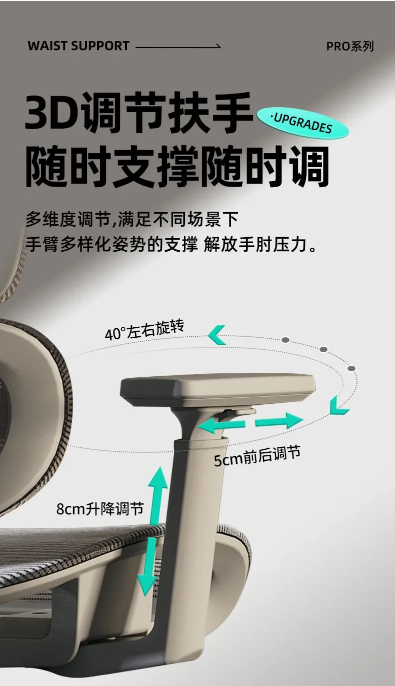 Adjustable Armrests Armchair 3D Ergonomic Chair Office Chair Computer Headrest Advanced Leg Rest Anime Gamer Bedroom