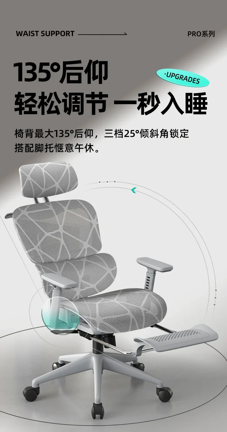 Adjustable Armrests Armchair 3D Ergonomic Chair Office Chair Computer Headrest Advanced Leg Rest Anime Gamer Bedroom