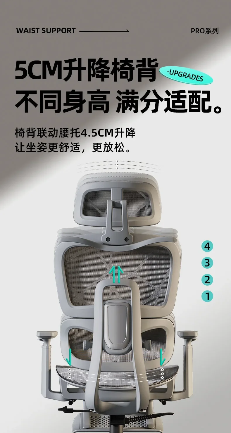 Adjustable Armrests Armchair 3D Ergonomic Chair Office Chair Computer Headrest Advanced Leg Rest Anime Gamer Bedroom