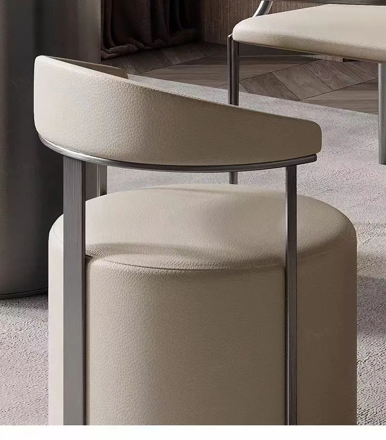 ‌Modern Velvet Ottoman Stool,Faux Leather Backrest Chair,Padded Vanity Seat with Cushion,Stylish Accent Furniture for LivingRoom