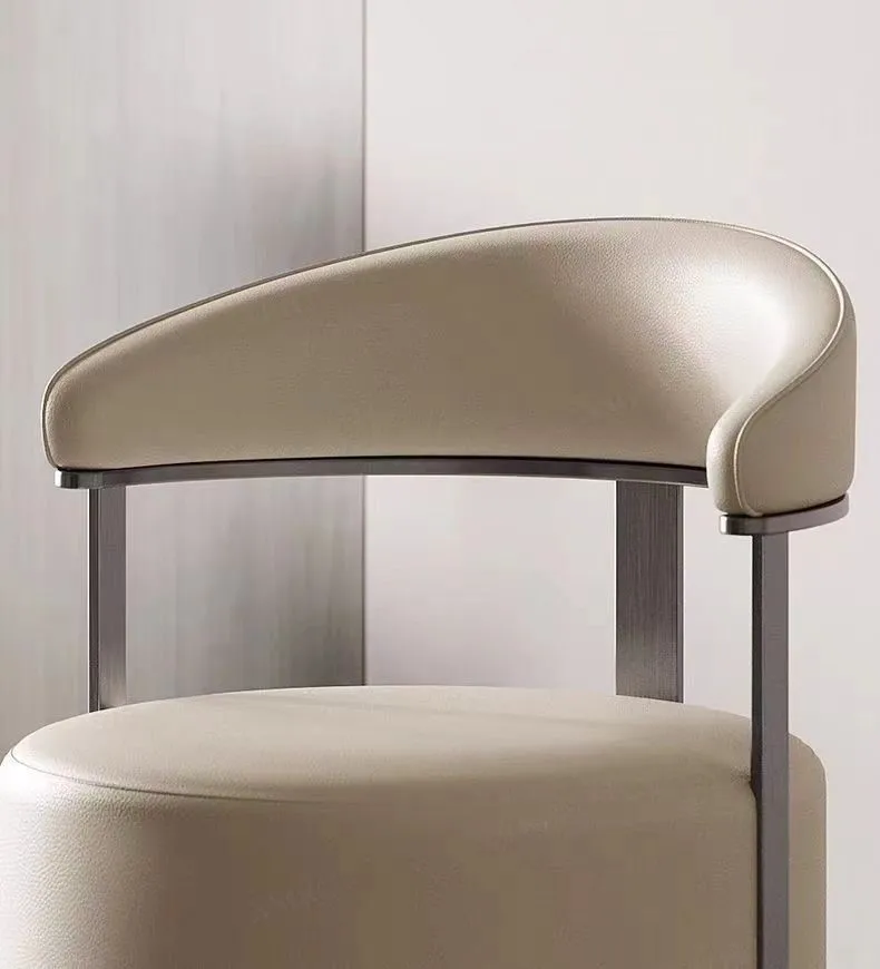 ‌Modern Velvet Ottoman Stool,Faux Leather Backrest Chair,Padded Vanity Seat with Cushion,Stylish Accent Furniture for LivingRoom