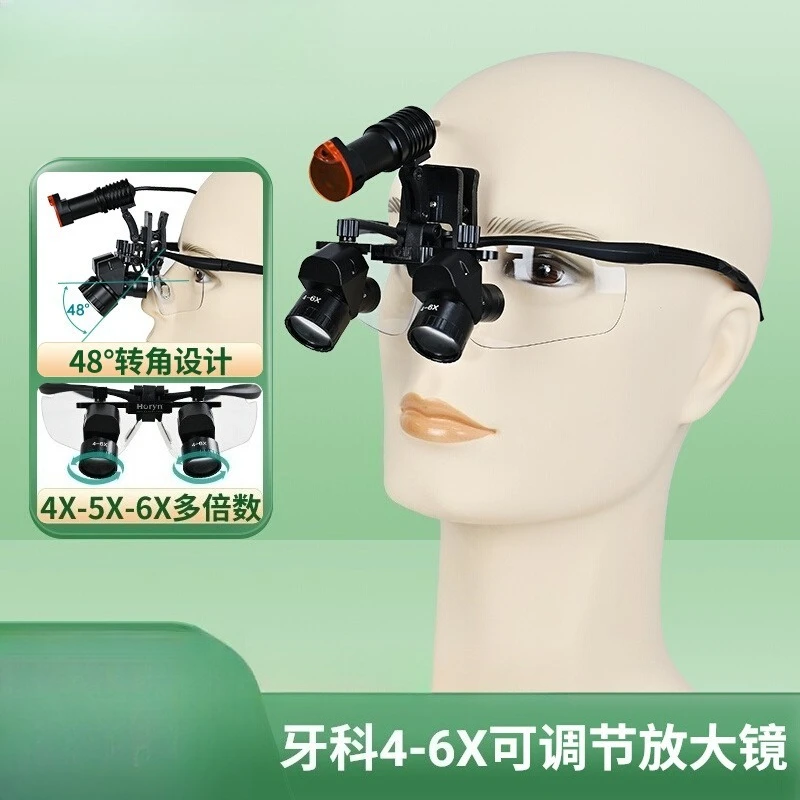 Best 4X 5X 6X Lab Binoculars Magnifigers 5W Surgerys Ergovisions Headlamp Loupes with LED Light  Lithiums Battery 300-600mm/