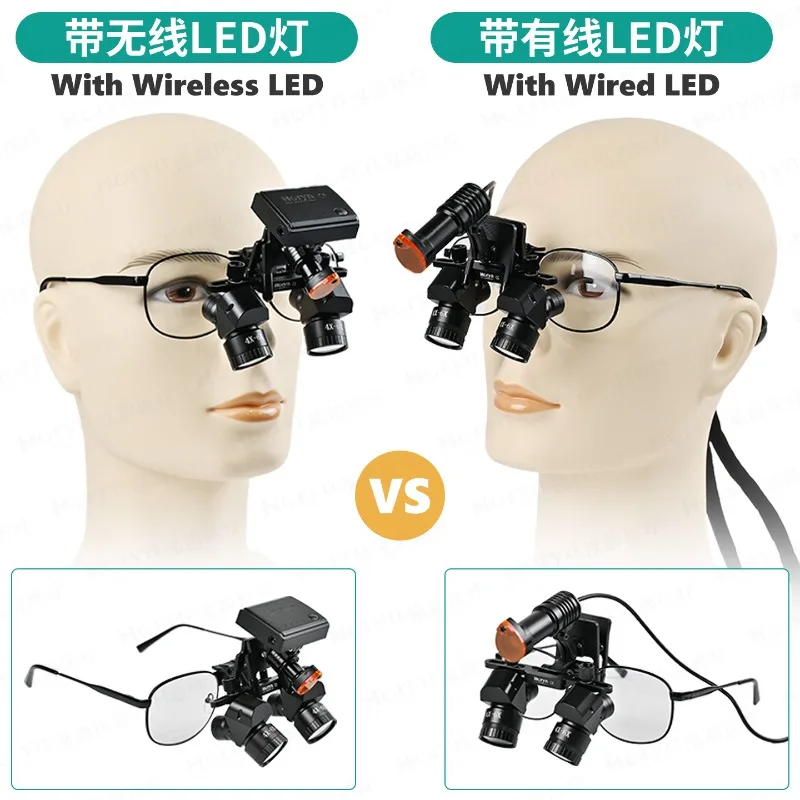Best 4X 5X 6X Lab Binoculars Magnifigers 5W Surgerys Ergovisions Headlamp Loupes with LED Light  Lithiums Battery 300-600mm/