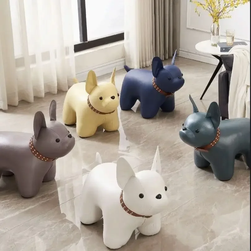 Dog Shoe Bench Home Entrance and Living Room Animal Themed Seat Cute Animated Children Stool Portable Stool Chair