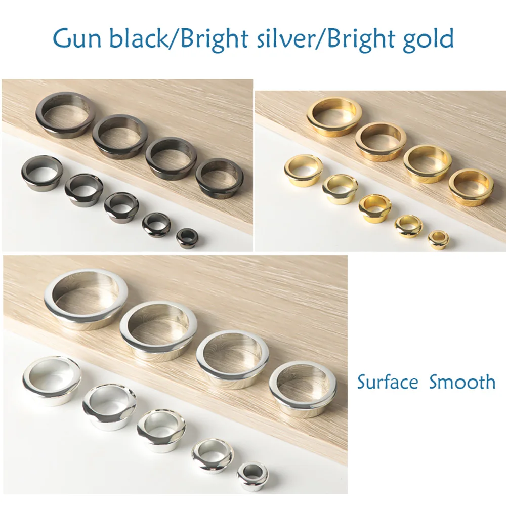 18-80mm Table Cable Outlet Grommet Round Plug Cover For PC Desk Wire Holder Cabinet Vent Hole Decorative Furniture Hardware