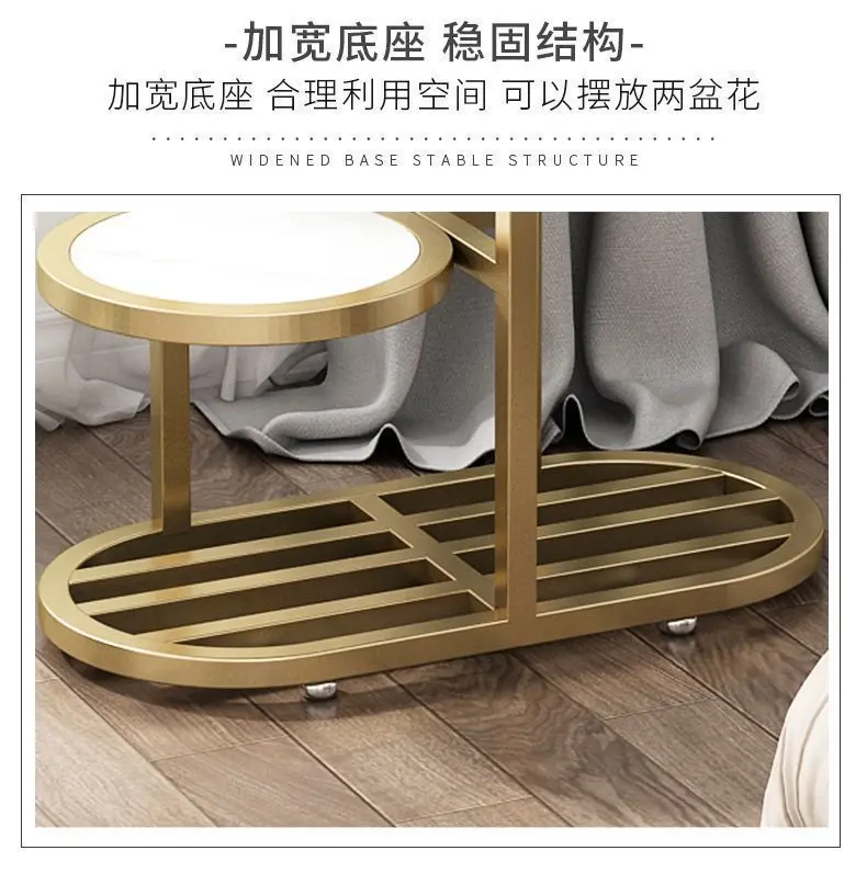 Staircase Multi-Level Indoor/Outdoor Mobile Iron Flower Pot Rack with Wheels