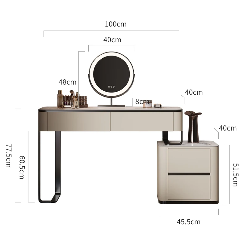 Minimalist Modern Vanity Table Chic Elegant Aesthetic Sturdy Vanity Table Trendy Classic Meuble De Chambre Bedroom Furniture