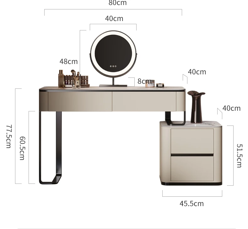 Minimalist Modern Vanity Table Chic Elegant Aesthetic Sturdy Vanity Table Trendy Classic Meuble De Chambre Bedroom Furniture