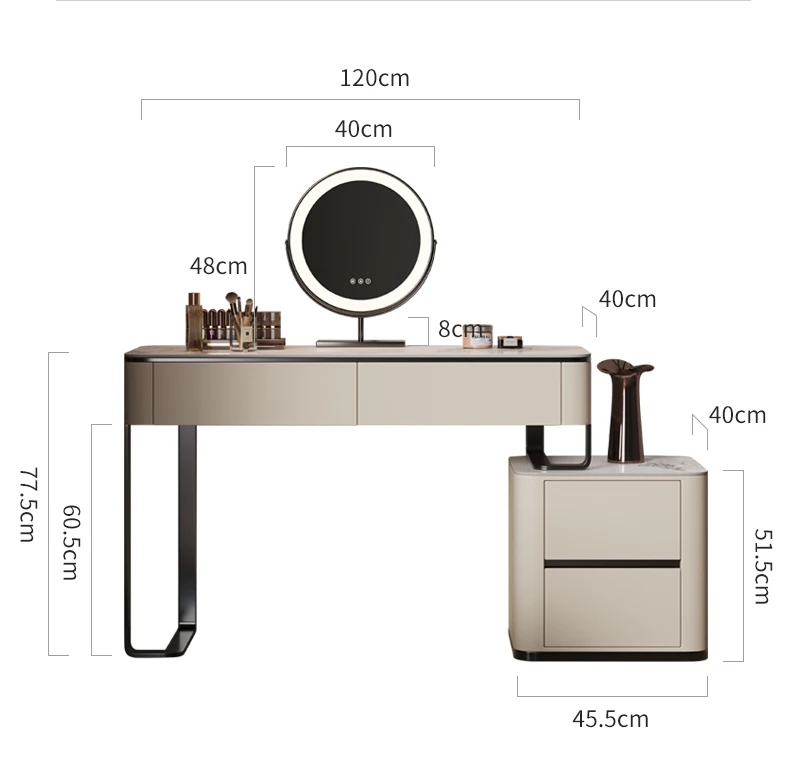 Minimalist Modern Vanity Table Chic Elegant Aesthetic Sturdy Vanity Table Trendy Classic Meuble De Chambre Bedroom Furniture