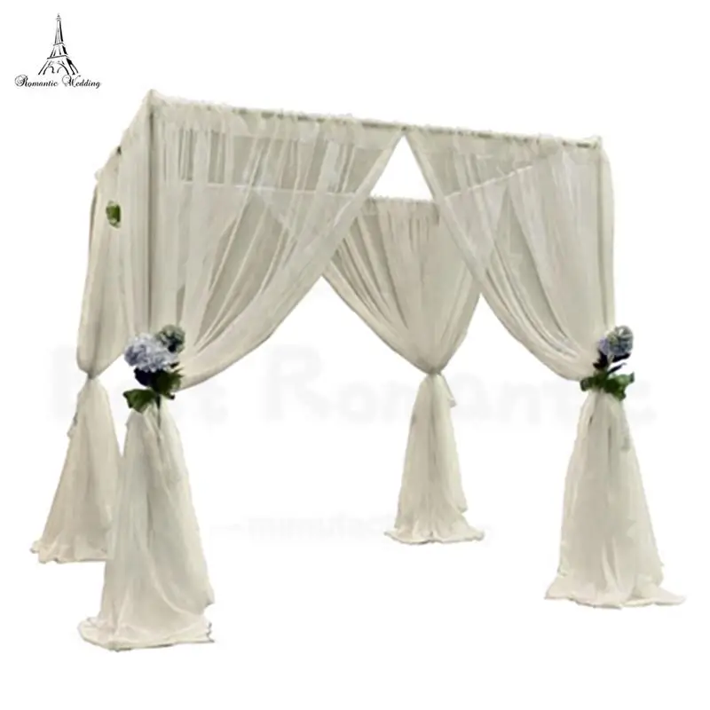 Aluminum Pipe Bracket Adjustable Square Curtain Frame Telescopic Decorative Arch Door Wedding Valance Rack
