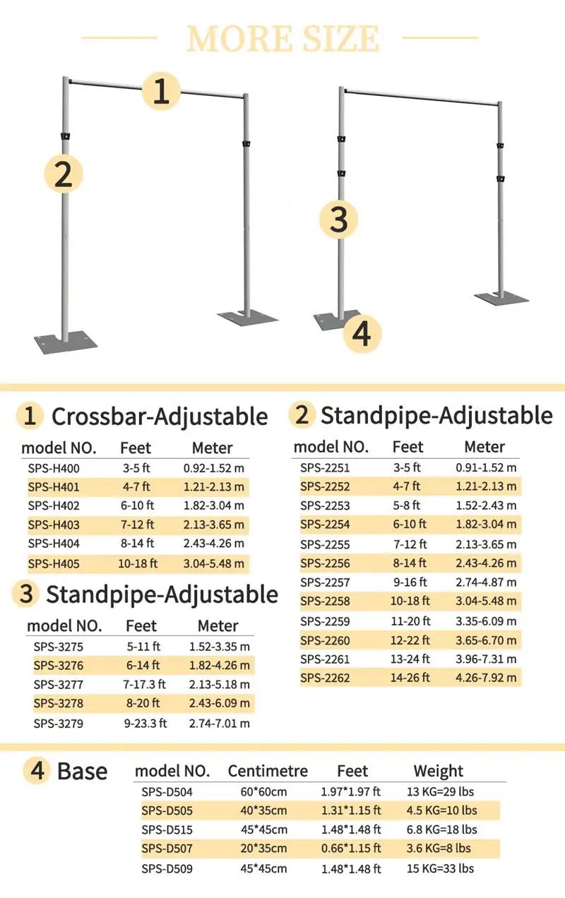 Aluminum Pipe Bracket Adjustable Square Curtain Frame Telescopic Decorative Arch Door Wedding Valance Rack
