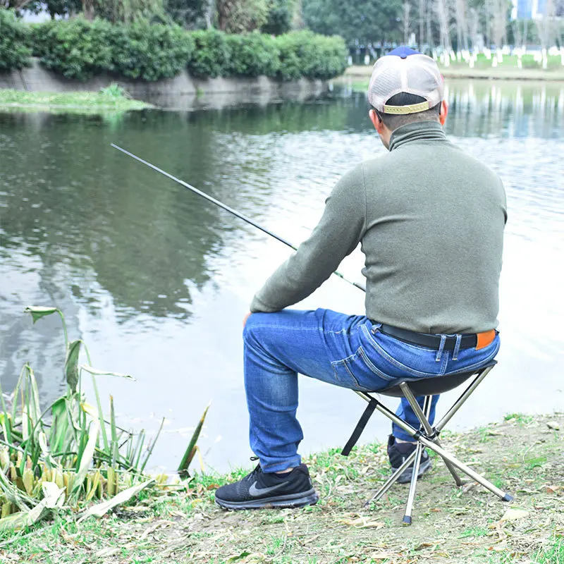 Outdoor Tripod Stool Camping Portable Telescopic Stool Foldable Chair Beach Camping Fishing Equipment