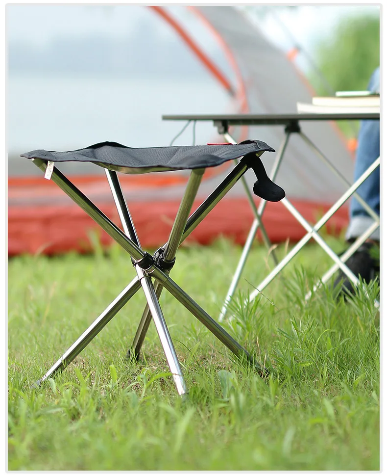 Outdoor Tripod Stool Camping Portable Telescopic Stool Foldable Chair Beach Camping Fishing Equipment