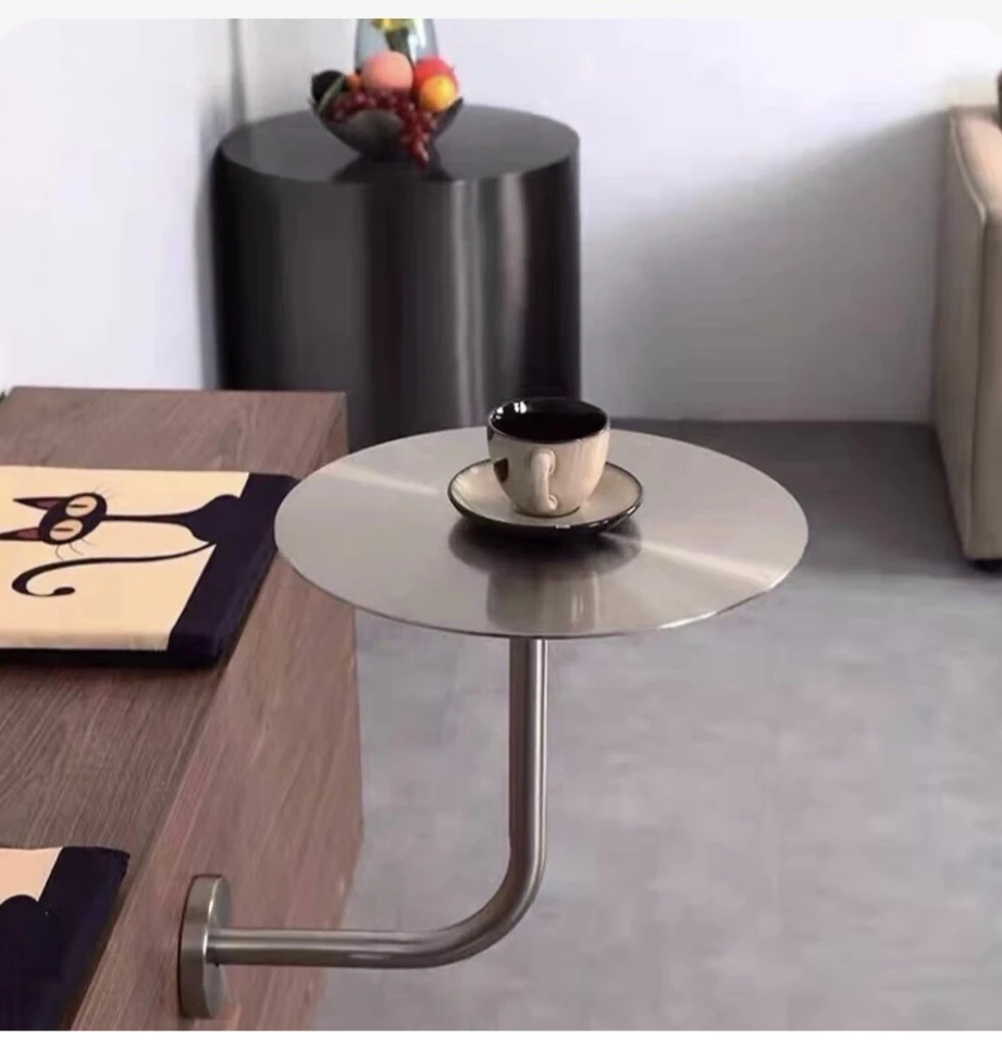 Modern Minimalist Stainless Steel Hang on Bar Table Compact Counter Space Saving Corner Desk for Cafe Shop Rustproof