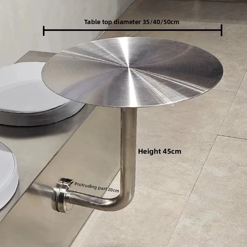 Modern Minimalist Stainless Steel Hang on Bar Table Compact Counter Space Saving Corner Desk for Cafe Shop Rustproof