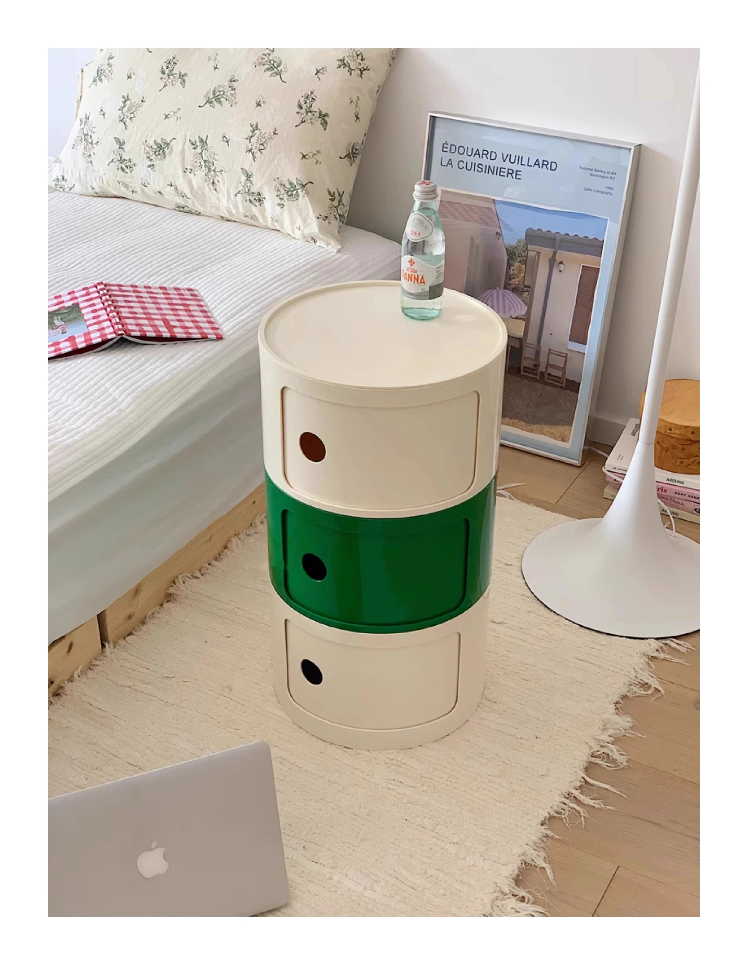 Nordic Net Red Bedside Cabinet Modern Simple White Round Creative Mini Simple Small Side Table Portable Nightstands Furniture
