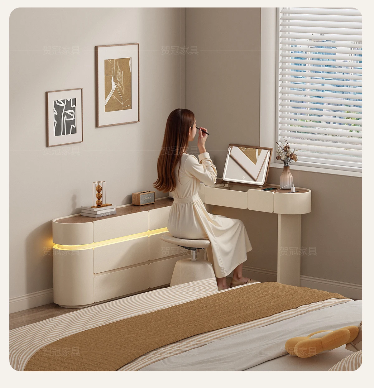 Big Closets Dressing Table Modern Living Room Wood Cosmetics Comfortable Mini Vanity Table Pink Kids Penteadeira Home Furniture