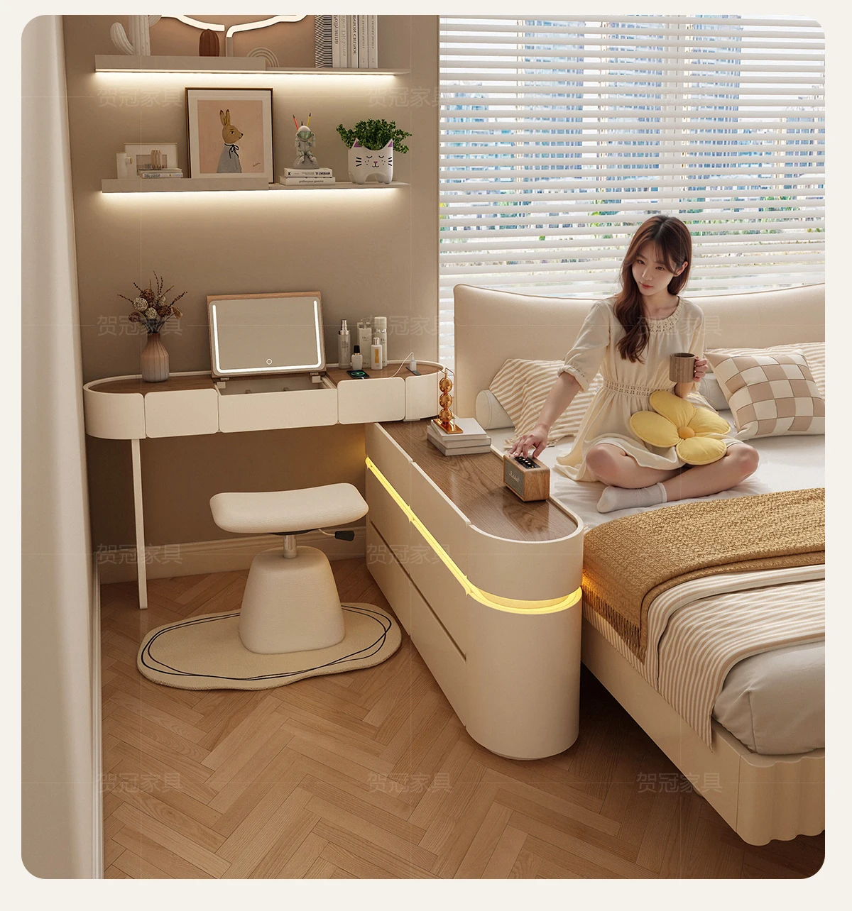 Big Closets Dressing Table Modern Living Room Wood Cosmetics Comfortable Mini Vanity Table Pink Kids Penteadeira Home Furniture