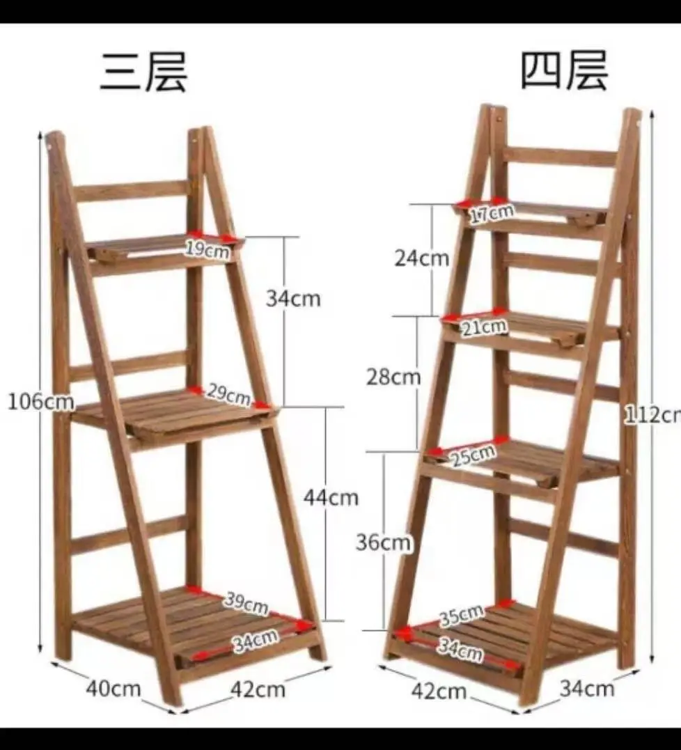 Solid Wood Folding Multi-layer Succulent Plant Rack Storage Rack Balcony Living Room Shoe ,Flower ,Book Rack Retro