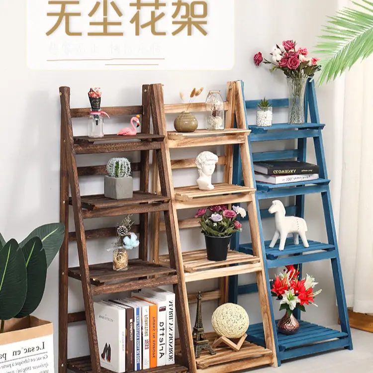 Solid Wood Folding Multi-layer Succulent Plant Rack Storage Rack Balcony Living Room Shoe ,Flower ,Book Rack Retro