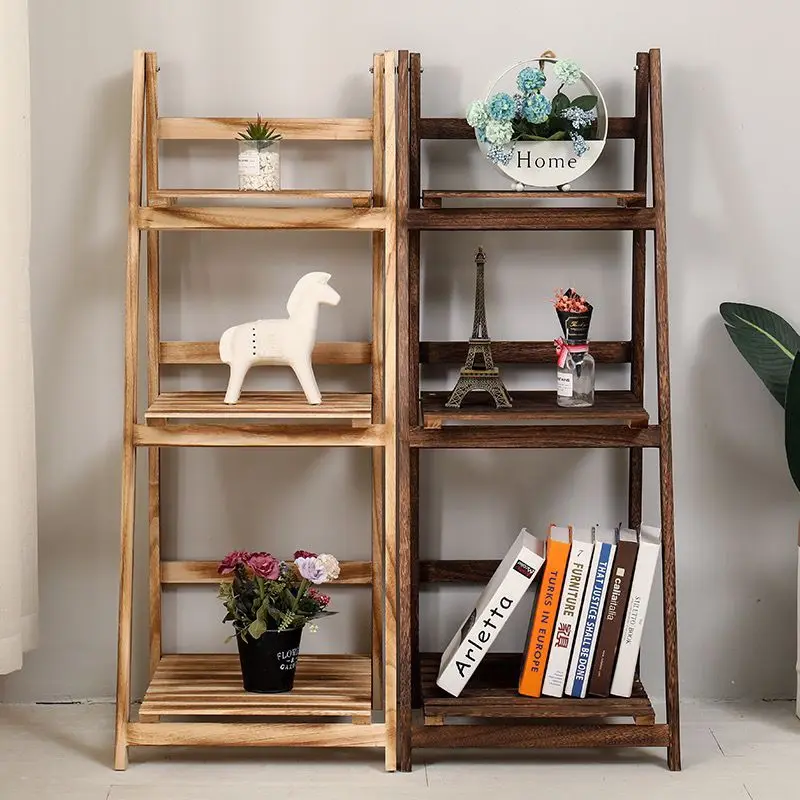 Solid Wood Folding Multi-layer Succulent Plant Rack Storage Rack Balcony Living Room Shoe ,Flower ,Book Rack Retro
