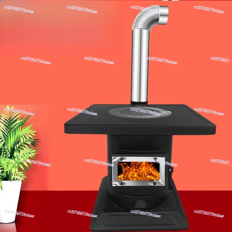 Heating Furnace Household Indoor Burning Firewood Coal Cast Iron Liner Return Air Diesel Coal Dual Use