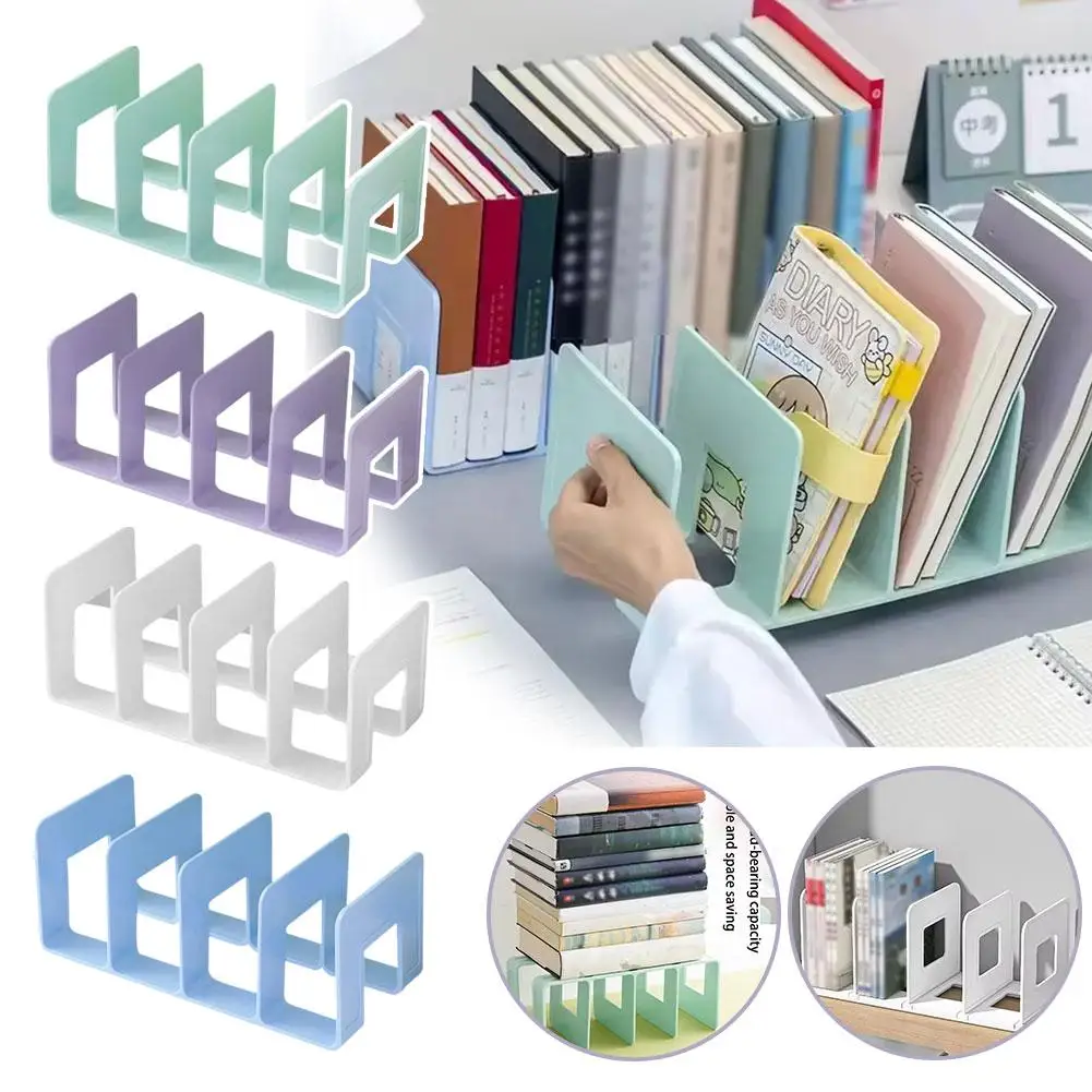 Bookends Stand Bookshelf Desktop Decor Storage Rack Bookend Book Holder School Stationery Office Desktop File Organizer
