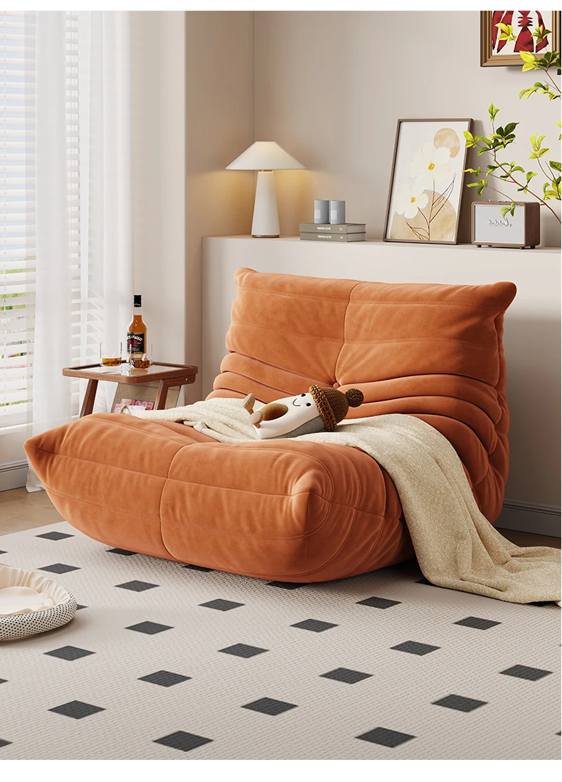 Living Room Bedroom Lovely Leisure Single Chair Reading Chair Balcony Rocking Chair Caterpillar Single Sofa Lazy Couch Tatami