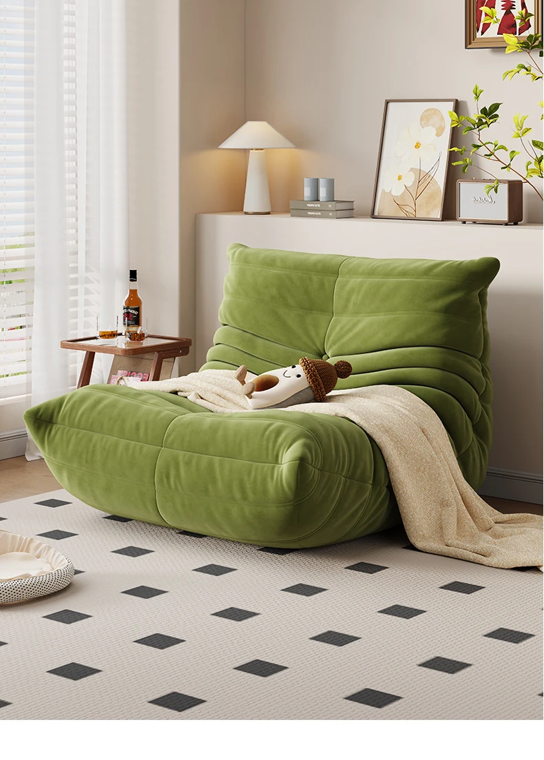 Living Room Bedroom Lovely Leisure Single Chair Reading Chair Balcony Rocking Chair Caterpillar Single Sofa Lazy Couch Tatami