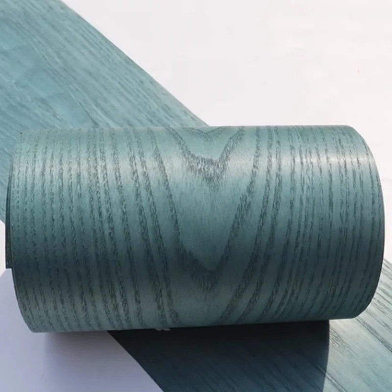Peacock Green Dyed Figured Ash Wood Veneer Bold Color for Guitar Modern Doors Feature Wall Furniture Decor Panels 250*16cm